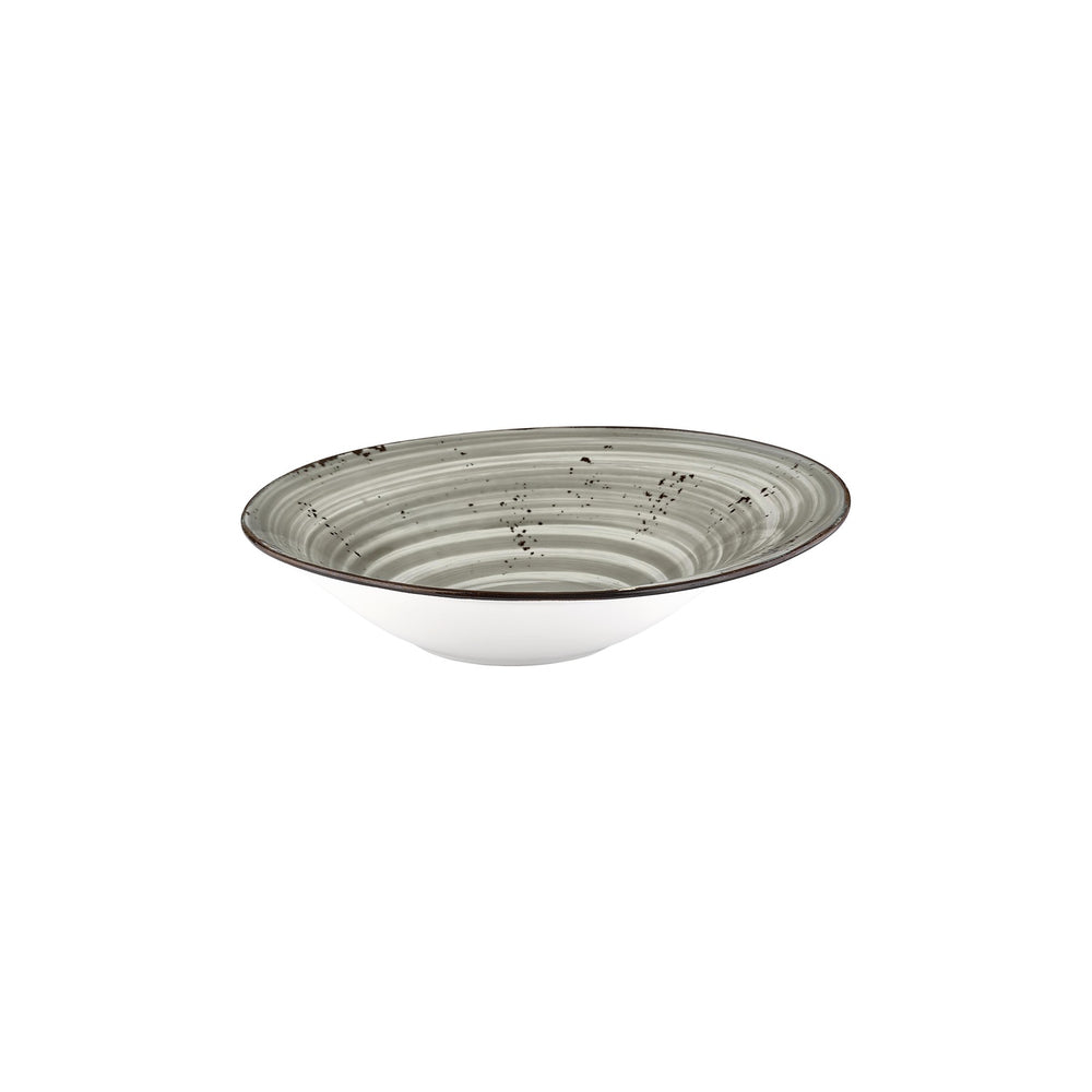 Supreme 11.75" x 11.75" x h:0" 24 oz. Organic Gray Vitrified Deep Plate