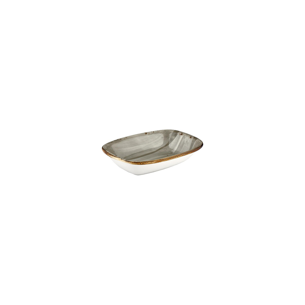 Supreme 7" x 5" x h:0" Rectangular Gray Vitrified Deep Plate