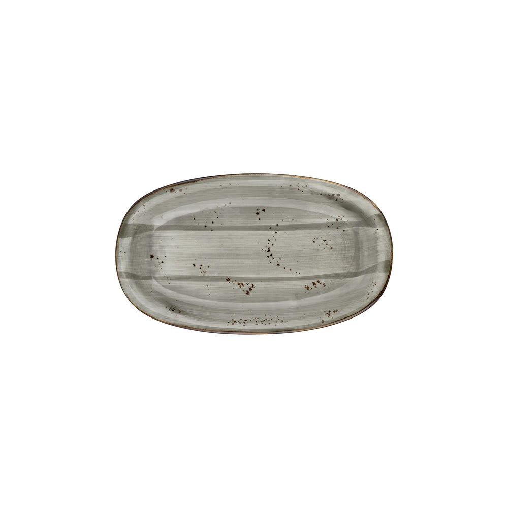 Supreme 11.5" x 7" x h:0" Oval Gray Vitrified Platter