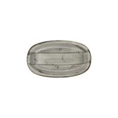 Supreme 11.5" x 7" x h:0" Oval Gray Vitrified Platter