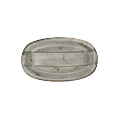 Supreme 13.5" x 8" x h:0" Oval Gray Vitrified Platter