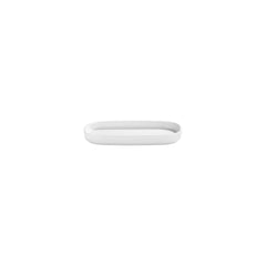 Helix White 7.75" x 3.75" x h:0" Oval Warm White Vitrified Platter