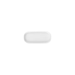 Helix White 7.75" x 3.75" x h:0" Oval Warm White Vitrified Platter