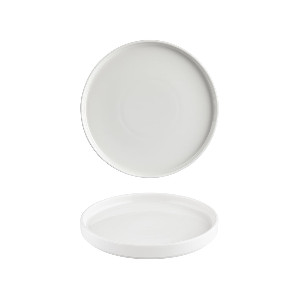 Helix White dia.9.75" Round Warm White Vitrified Plate