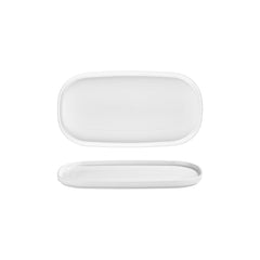 Helix White 11.75" x 6.25" x h:0" Oval Warm White Vitrified Platter