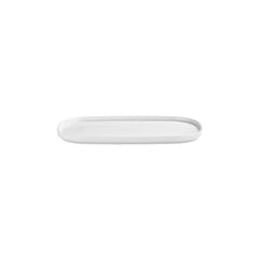 Helix White 11.75" x 6.25" x h:0" Oval Warm White Vitrified Platter