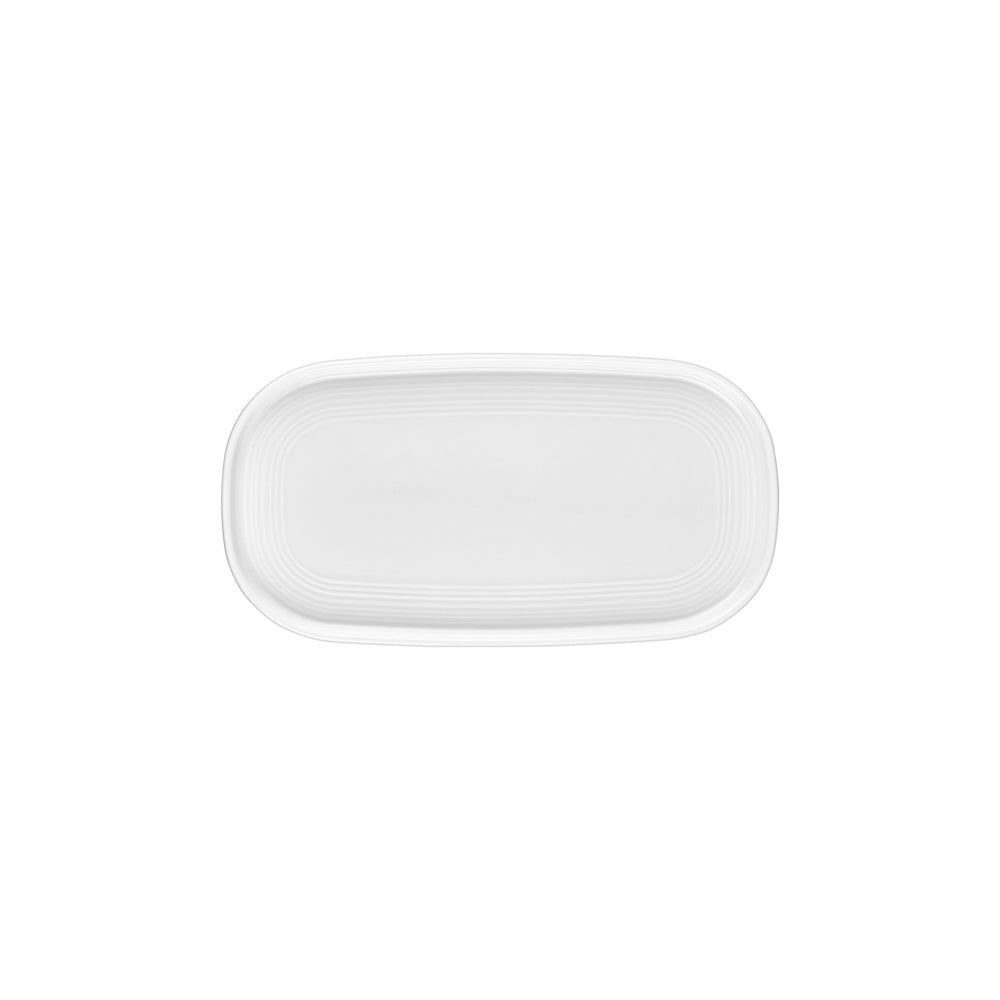 Helix White 11.75" x 6.25" x h:0" Oval Warm White Vitrified Platter