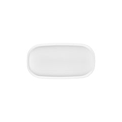 Helix White 11.75" x 6.25" x h:0" Oval Warm White Vitrified Platter