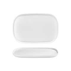 Helix White 13.5" x 9" x h:0" Oval Warm White Vitrified Platter