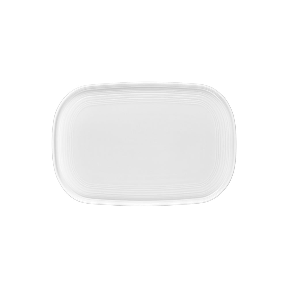 Helix White 13.5" x 9" x h:0" Oval Warm White Vitrified Platter