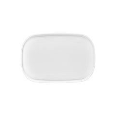 Helix White 13.5" x 9" x h:0" Oval Warm White Vitrified Platter
