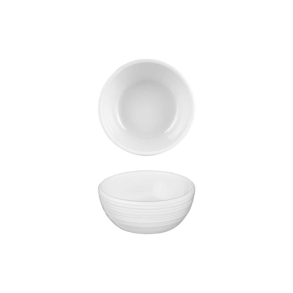 Helix White dia.3.75" h:0" 5 oz. Round Warm White Vitrified Bowl