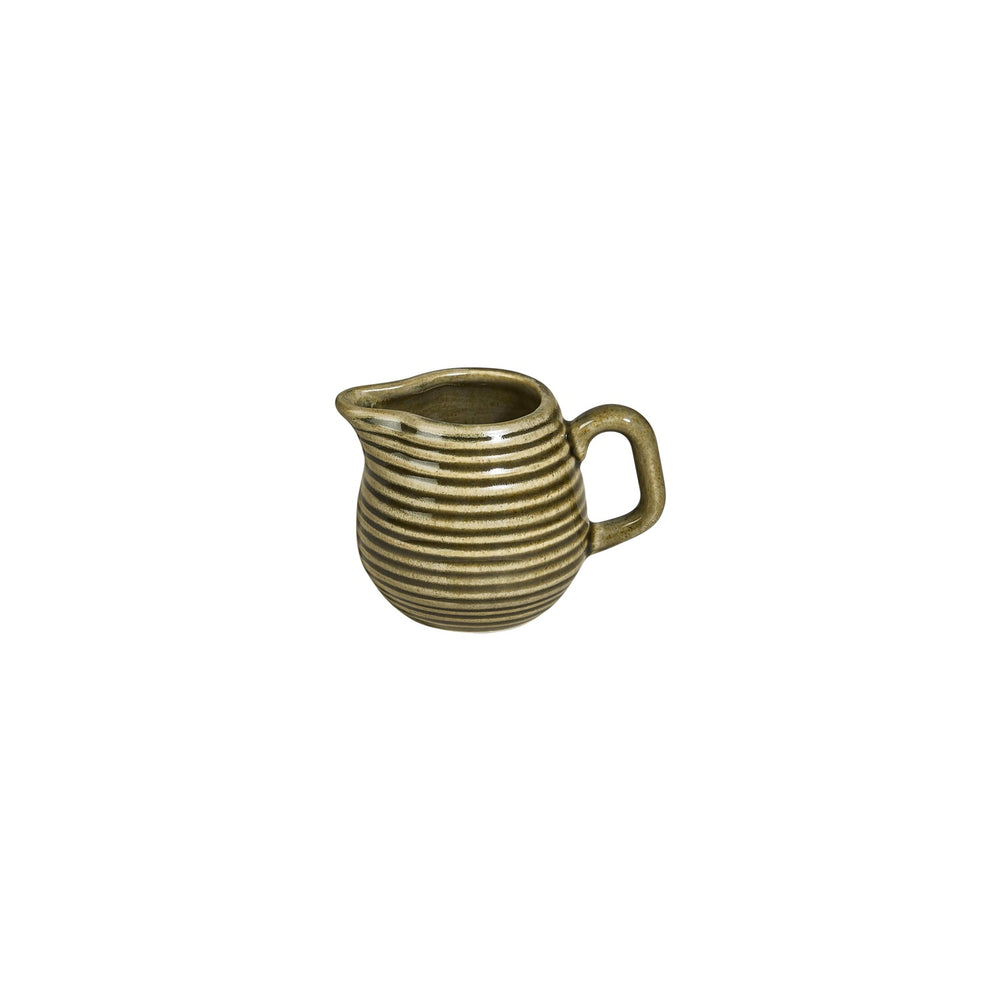 Helix Bamboo dia.3.25" h:0" 3 oz. Round Green Vitrified Creamer