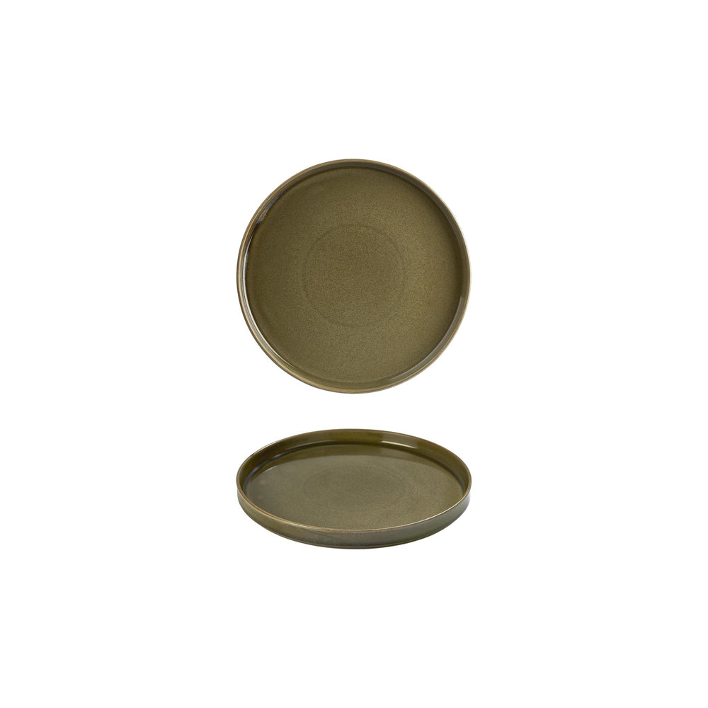 Helix Bamboo dia.6.25" Round Green Vitrified Plate
