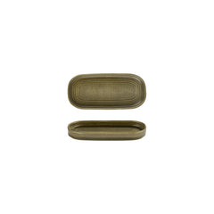 Helix Bamboo 7.75" x 3.75" x h:0" Oval Green Vitrified Platter