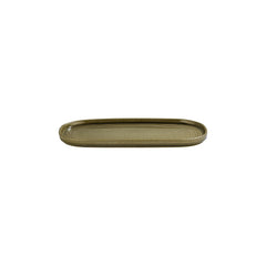 Helix Bamboo 11.75" x 6.25" x h:0" Oval Green Vitrified Platter
