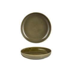 Helix Bamboo dia.9" h:0" 42 oz. Round Green Vitrified Deep Plate