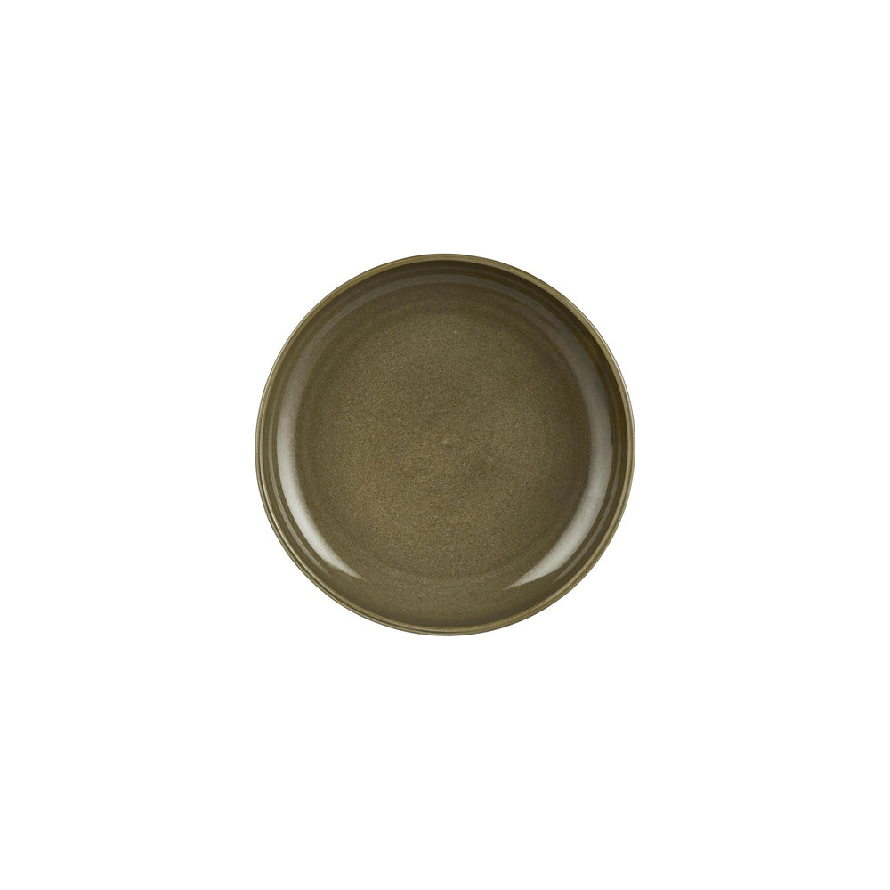 Helix Bamboo dia.9" h:0" 42 oz. Round Green Vitrified Deep Plate