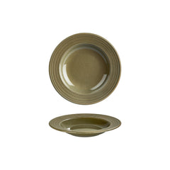 Helix Bamboo dia.9" h:0" 10 oz. Round Green Vitrified Deep Plate
