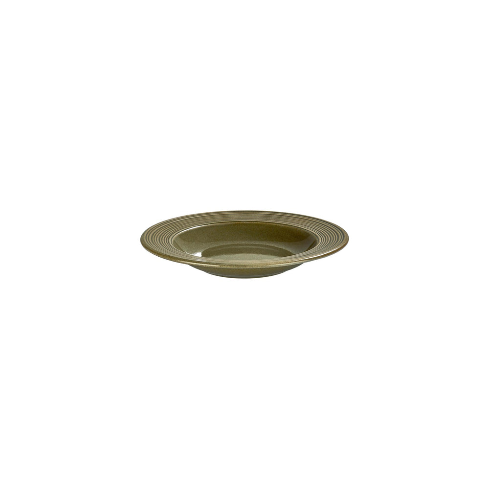 Helix Bamboo dia.9" h:0" 10 oz. Round Green Vitrified Deep Plate