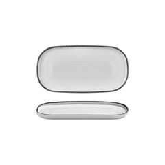 Helix Black 11.75" x 6.25" x h:0" Oval Black Vitrified Platter