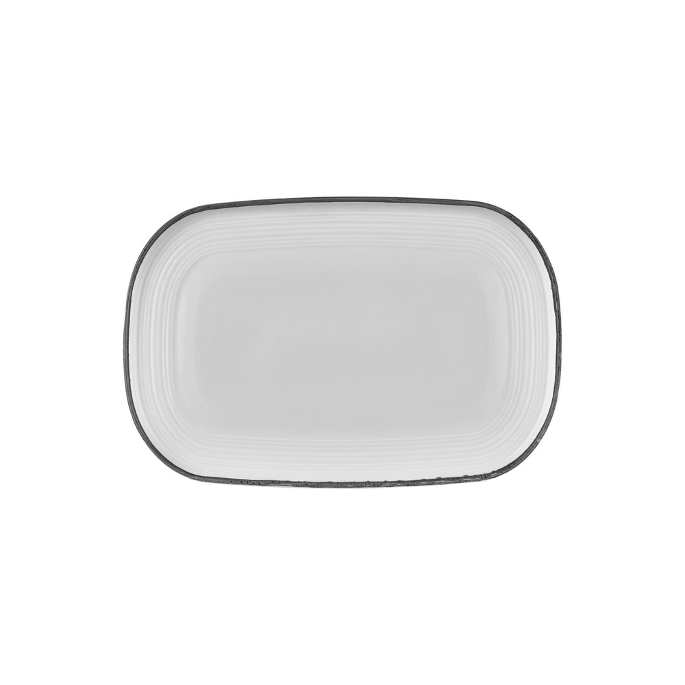 Helix Black 13.5" x 9" x h:0" Oval Black Vitrified Platter