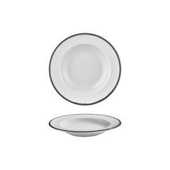 Helix Black dia.9" h:0" 10 oz. Round Black Vitrified Deep Plate