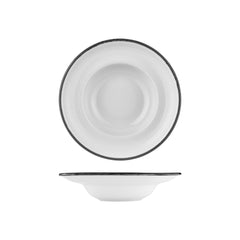 Helix Black dia.10.75" h:0" 17 oz. Round Black Vitrified Deep Plate