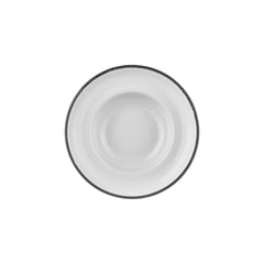 Helix Black dia.10.75" h:0" 17 oz. Round Black Vitrified Deep Plate