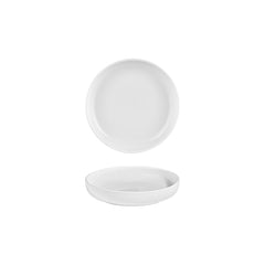Helix White dia.7.5" h:0" 24 oz. Round Warm White Vitrified Deep Plate