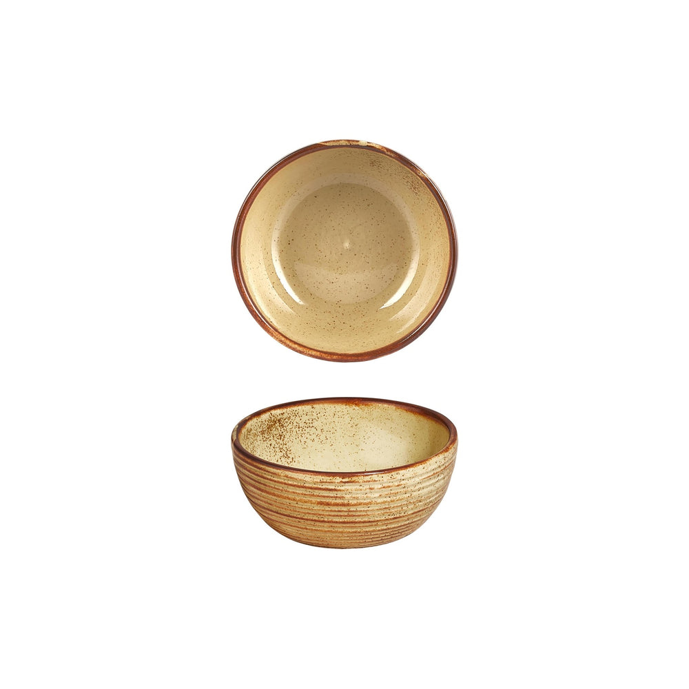Helix Dune dia.3.75" h:0" 5 oz. Round Orange Vitrified Bowl