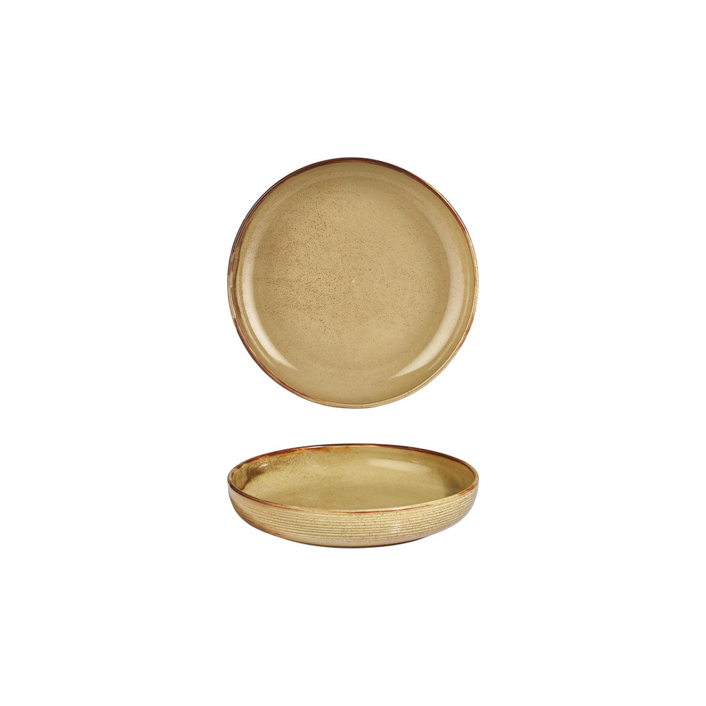 Helix Dune dia.7.5" h:0" 24 oz. Round Orange Vitrified Deep Plate