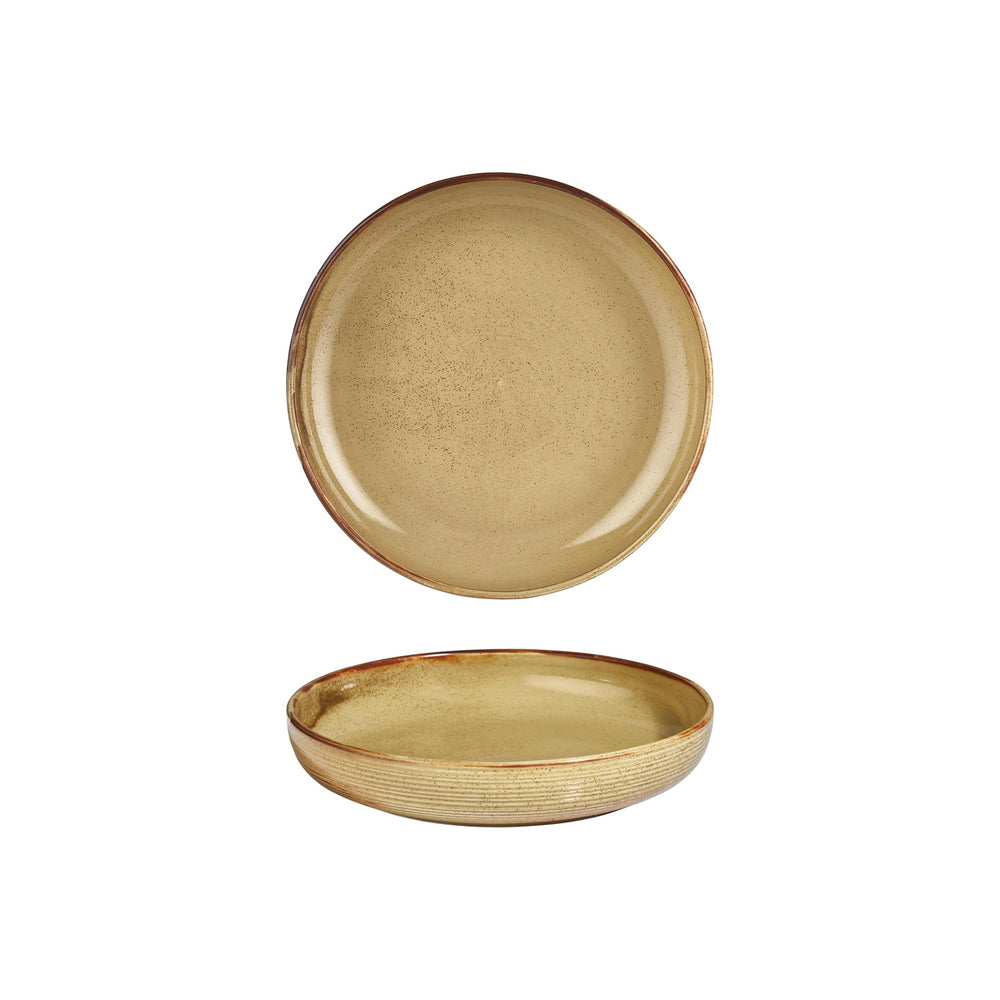 Helix Dune dia.9" h:0" 42 oz. Round Orange Vitrified Deep Plate