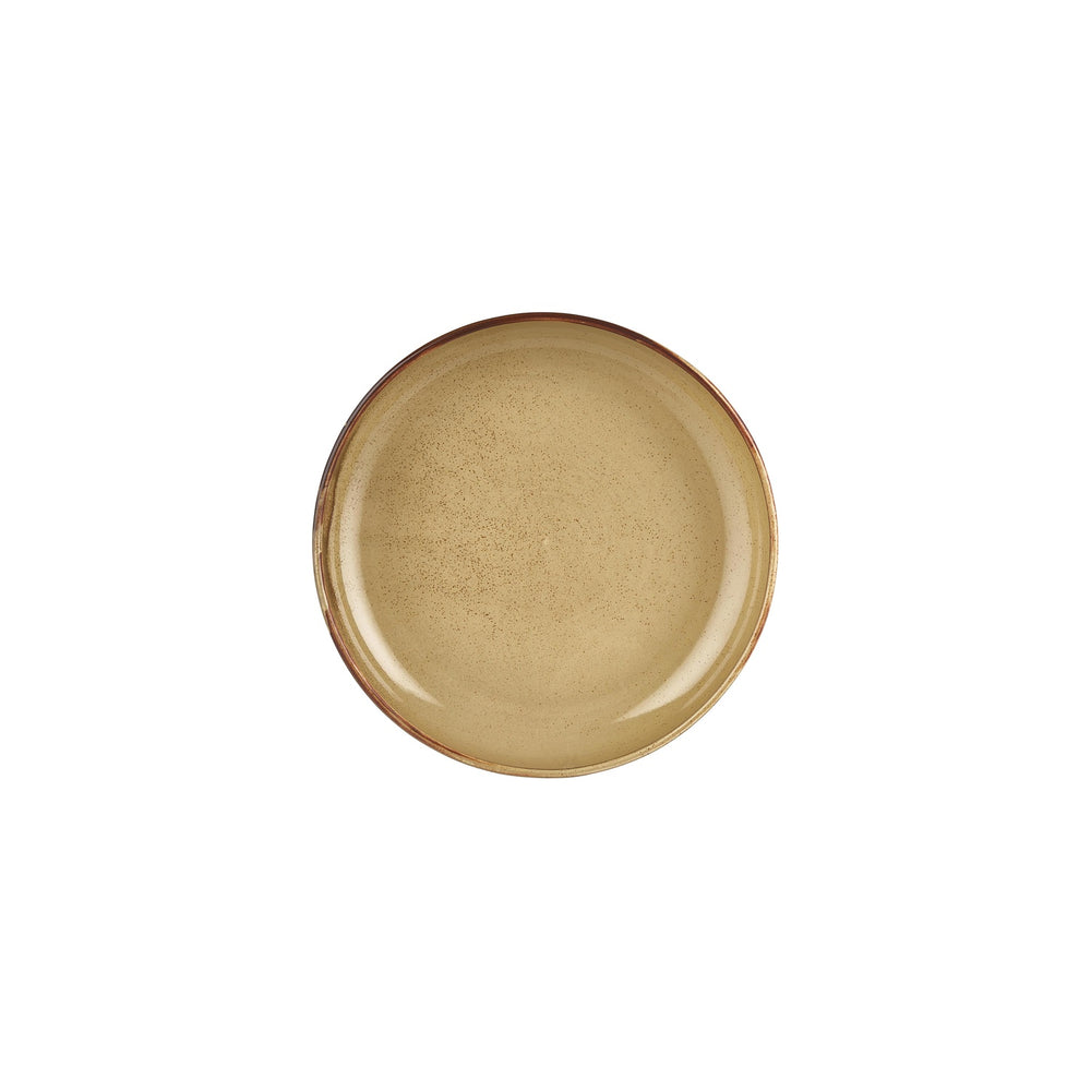 Helix Dune dia.9" h:0" 42 oz. Round Orange Vitrified Deep Plate