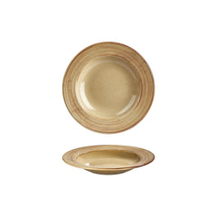 Helix Dune dia.9" h:0" 10 oz. Round Orange Vitrified Deep Plate