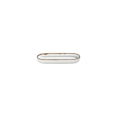 Helix Gleam 7.75" x 3.75" x h:0" Oval Brown Vitrified Platter