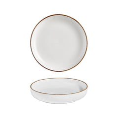 Helix Gleam dia.10.25" h:0" 59 oz. Round Brown Vitrified Deep Plate