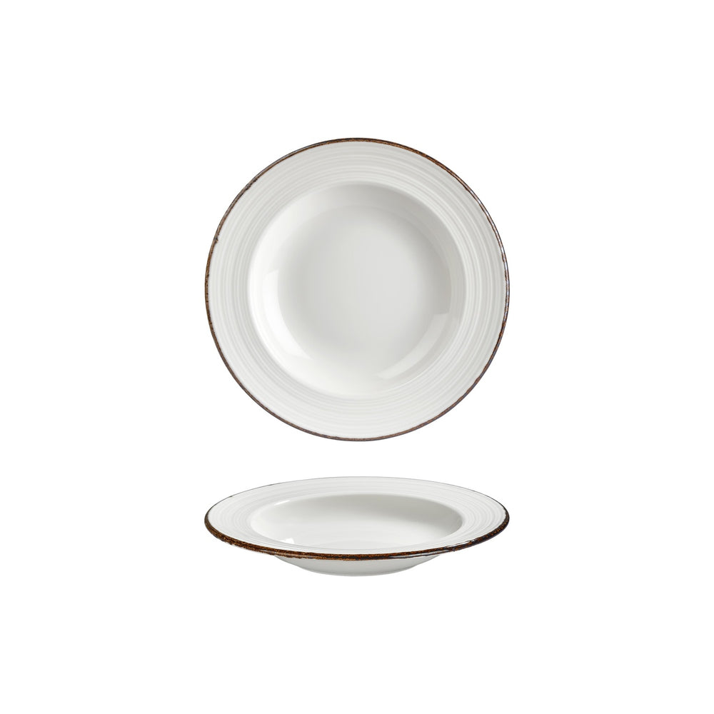 Helix Gleam dia.9" h:0" 10 oz. Round Brown Vitrified Deep Plate