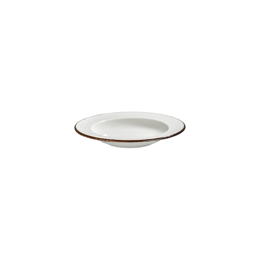 Helix Gleam dia.9" h:0" 10 oz. Round Brown Vitrified Deep Plate