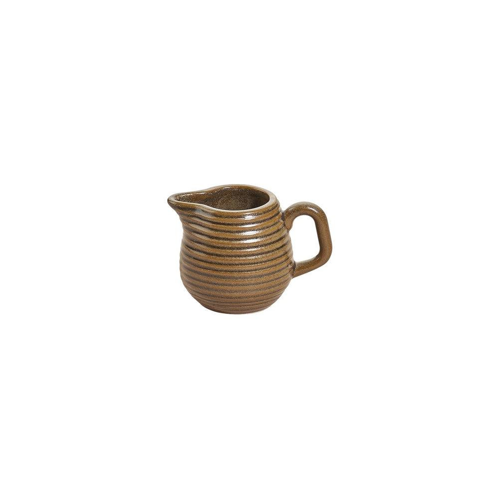 Helix Kaldi dia.3.25" h:2.25" 3 oz. Round Brown Vitrified Creamer