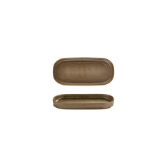Helix Kaldi 7.75" x 3.75" x h:1" Oval Brown Vitrified Platter