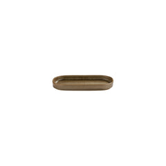 Helix Kaldi 7.75" x 3.75" x h:1" Oval Brown Vitrified Platter