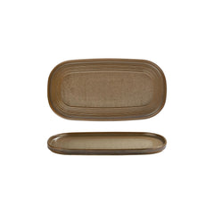 Helix Kaldi 11.75" x 6.25" x h:0.75" Oval Brown Vitrified Platter