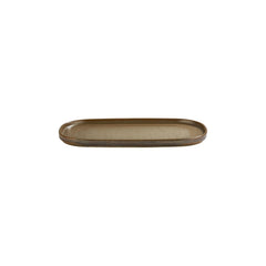 Helix Kaldi 11.75" x 6.25" x h:0.75" Oval Brown Vitrified Platter
