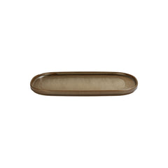 Helix Kaldi 13.5" x 9" x h:0" Oval Brown Vitrified Platter