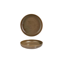 Helix Kaldi dia.7.5" h:0" 24 oz. Round Brown Vitrified Deep Plate
