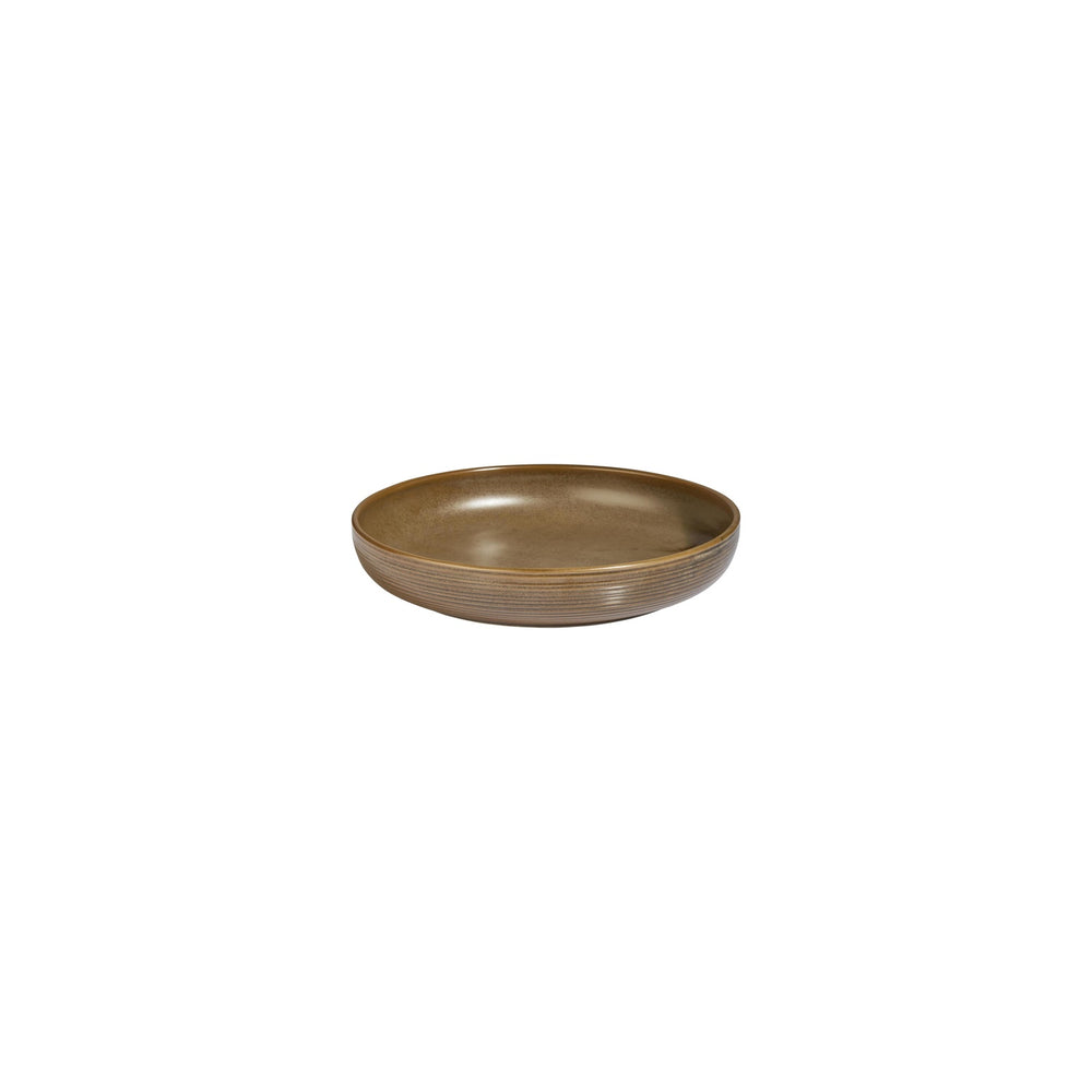 Helix Kaldi dia.7.5" h:0" 24 oz. Round Brown Vitrified Deep Plate