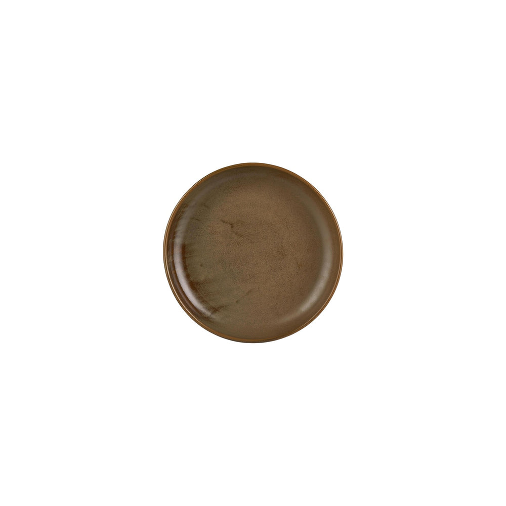 Helix Kaldi dia.7.5" h:0" 24 oz. Round Brown Vitrified Deep Plate