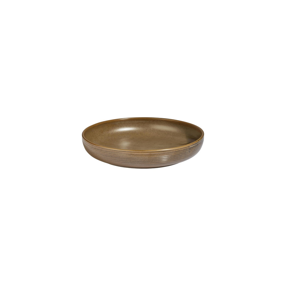 Helix Kaldi dia.9" h:0" 42 oz. Round Brown Vitrified Deep Plate