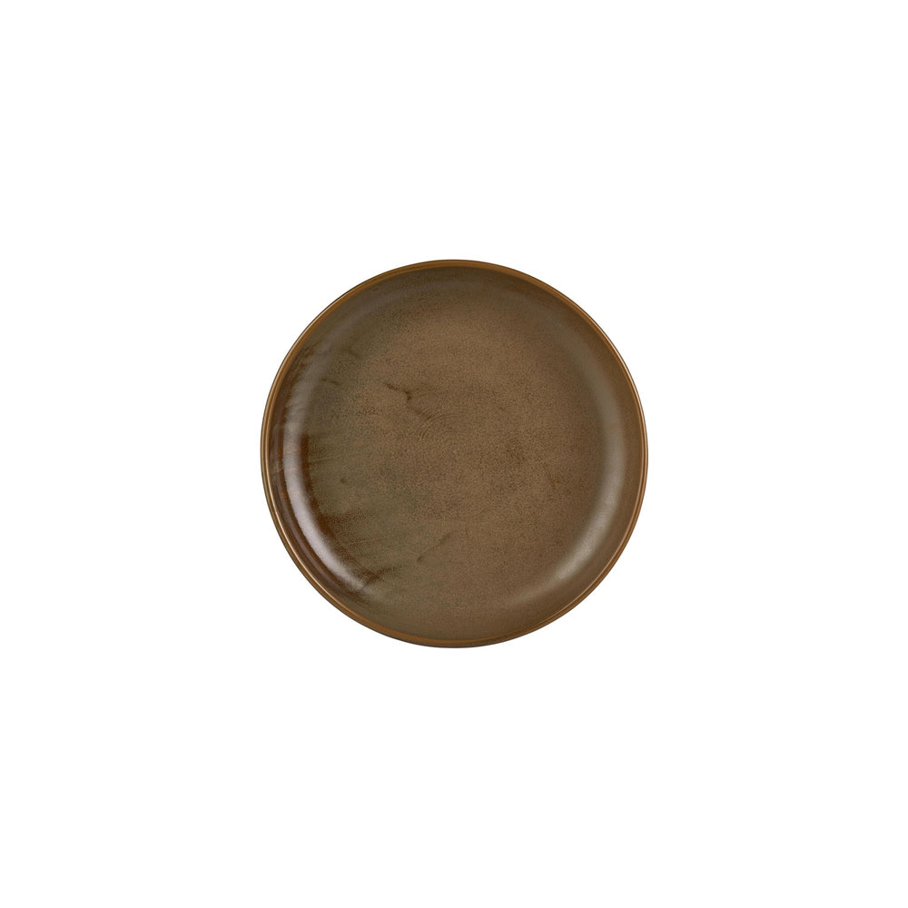 Helix Kaldi dia.9" h:0" 42 oz. Round Brown Vitrified Deep Plate